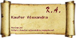 Kaufer Alexandra névjegykártya